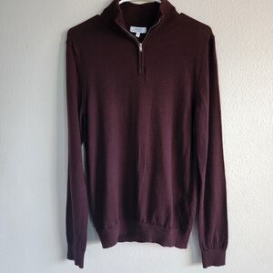 Reiss Blackhall Merino Wool Half-Zip Sweater Medium